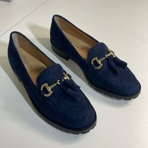 Talbots Blue Suede Tassle Loafers